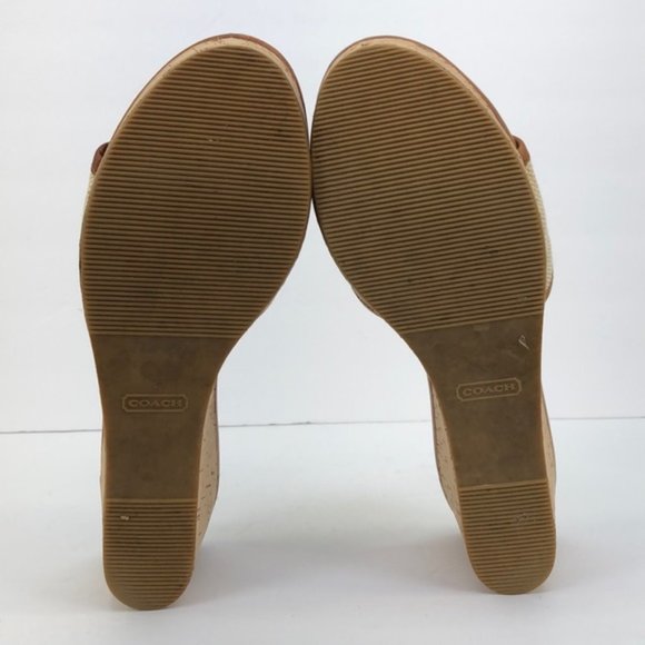 Coach Jazmin Cork Wedge 3” Heels, Size 9 - Picture 6 of 8